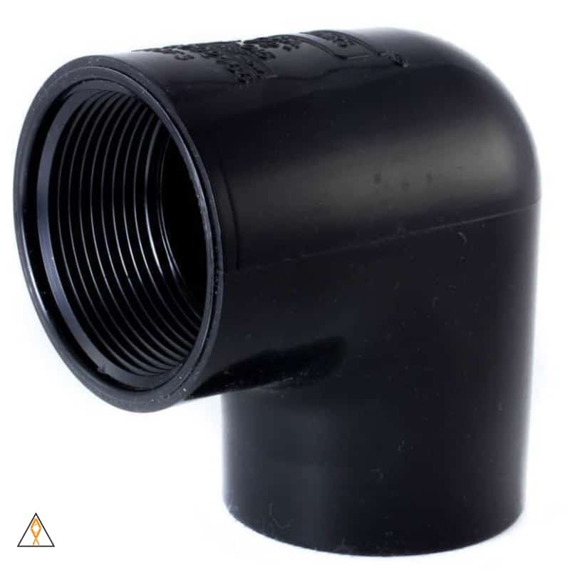 Black Aquarium PVC 90 Elbow (SxFPT) - ALA 3/4"