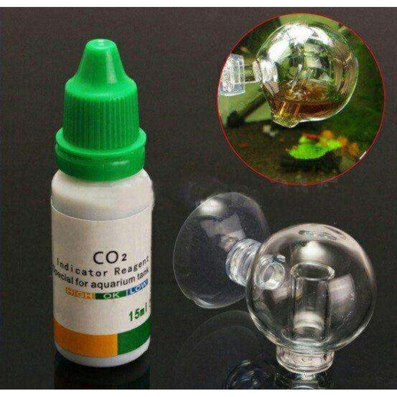 CO2 Glass Drop Checker with 10ml Test Liquid Indicator Reagent Tester Glass Drop Ball