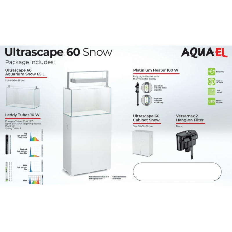 Aquael Ultrascape 60 Snow Package
