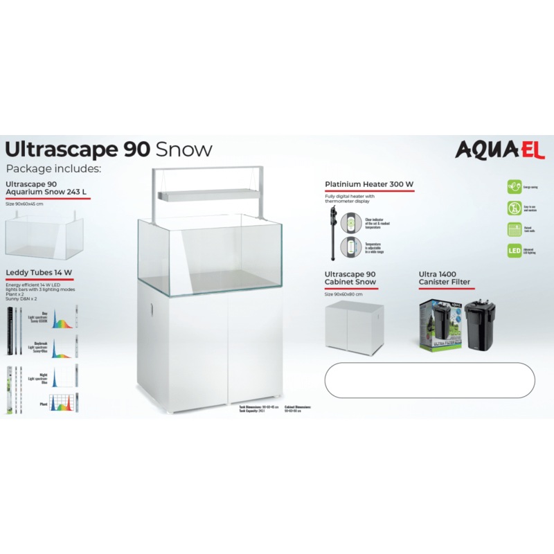 Aquael Ultrascape 90 Snow Package