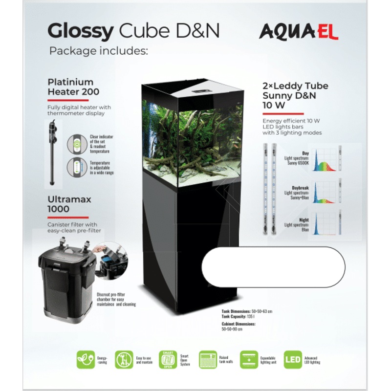 Aquael Glossy Cube Black Package
