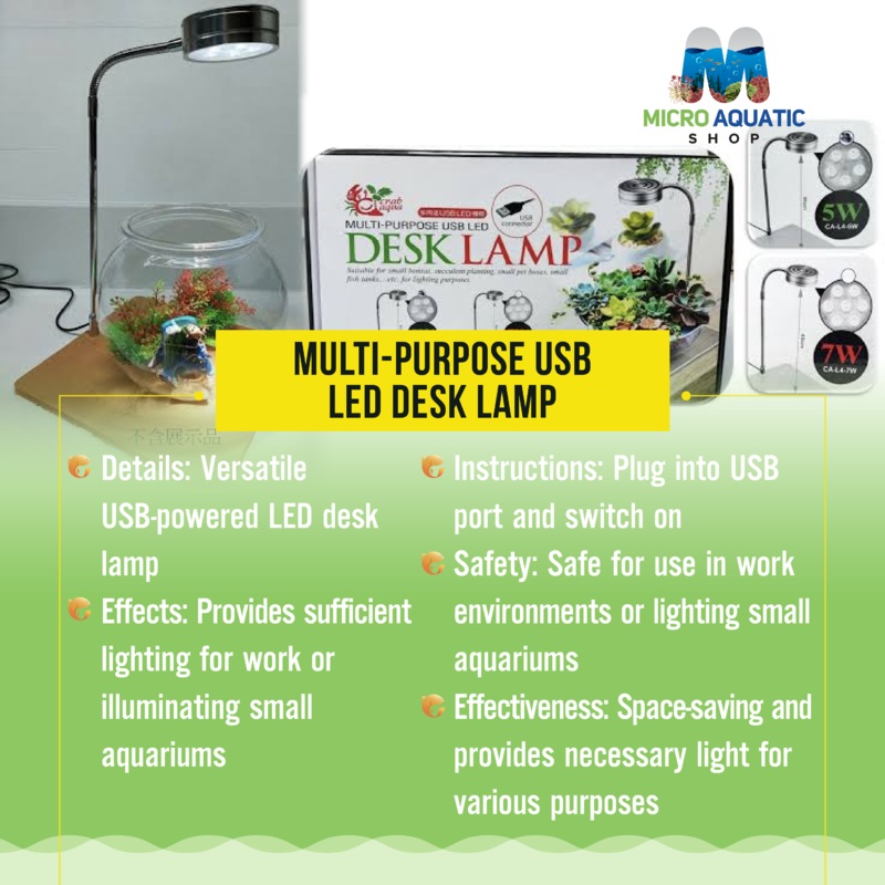 Multi-purpose usb led desk lamp