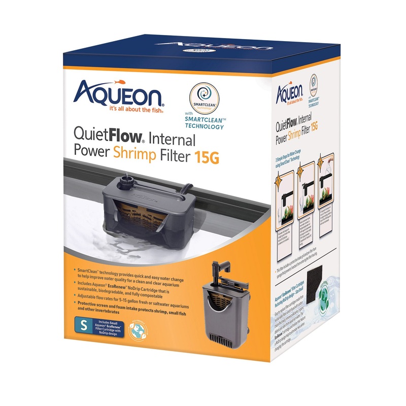 Aqueon QuietFlow Internal Power Shrimp Filter - 15g