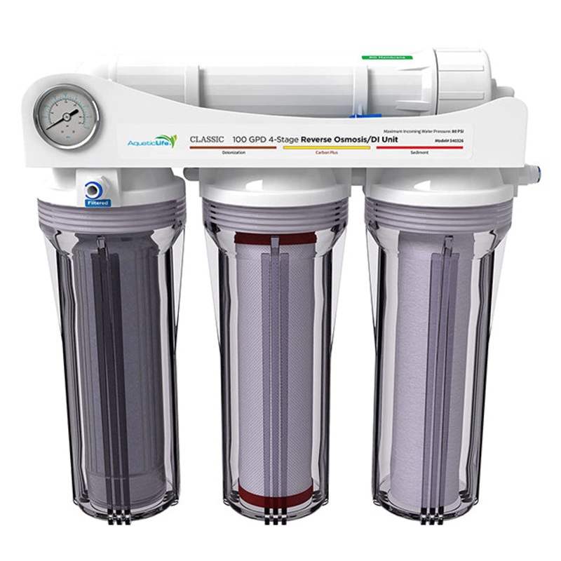 AquaticLife Classic 100 GPD, 4-Stage RO/DI Carbon Plus Unit