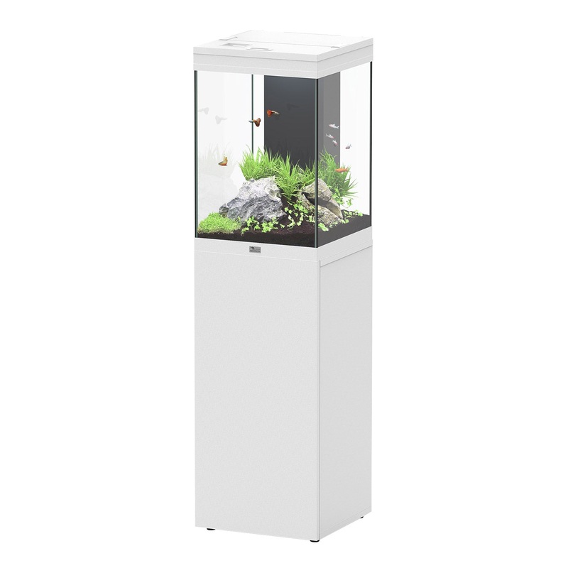 Aquatlantis Tower 96 Aquarium & Cabinet - White - 16"x16"x57.5"