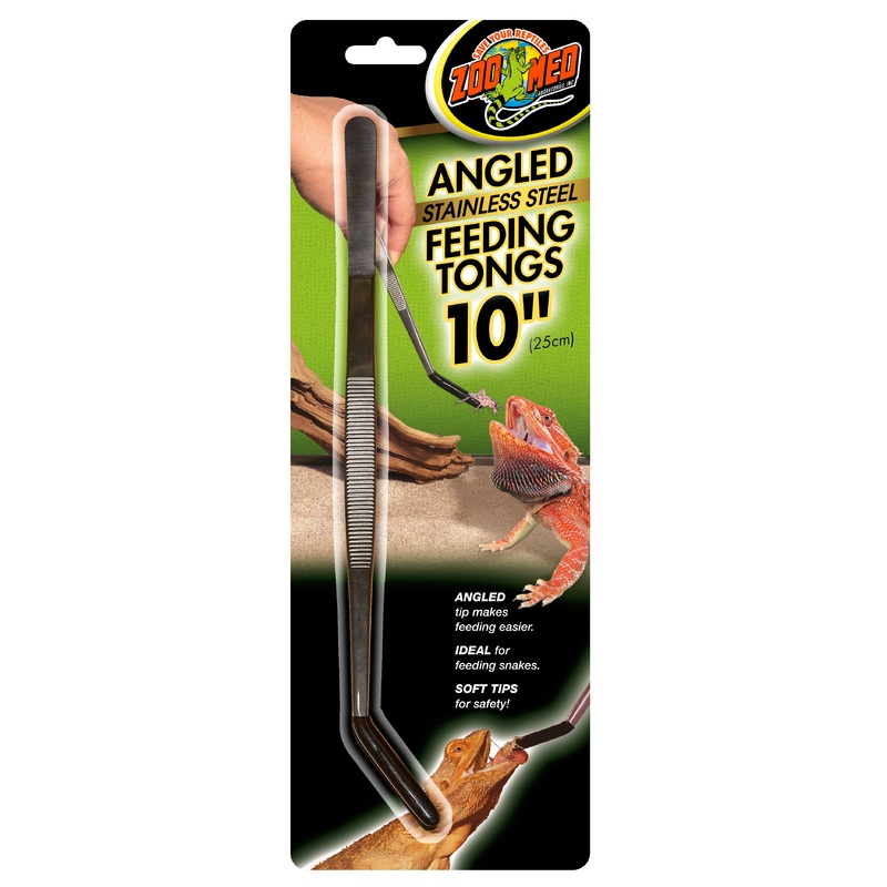 Zoo Med Angled Stainless Steel Feeding Tongs 10