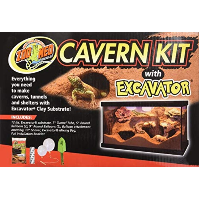 Zoo Med Cavern Kit with Excavator Clay Burrowing Substrate