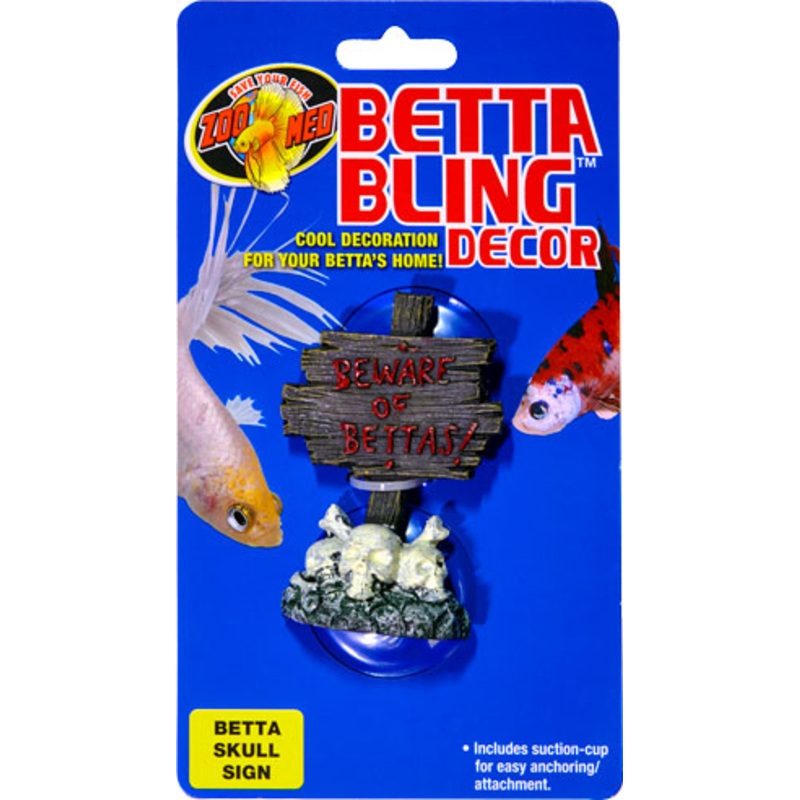 Zoo Med Betta Bling Decor  Skull Sign