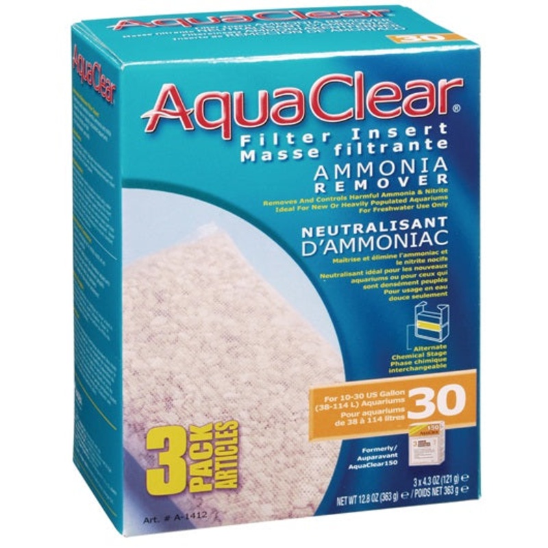 AquaClear 30 Ammonia Remover Filter Insert - 363 g (12.8 oz) - 3 pack