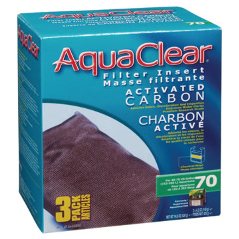 AquaClear 70 Activated Carbon Filter Insert 3 pack, 420 g (14.8 oz)