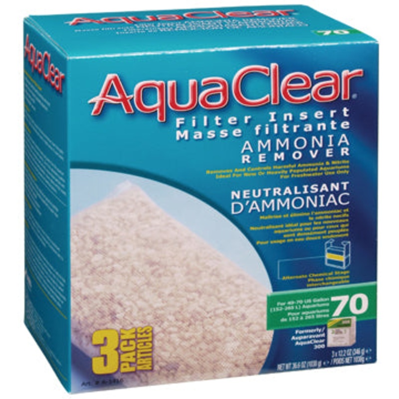 AquaClear 70 Ammonia Remover Filter Insert 3 pack, 1038 g (36.6 oz)