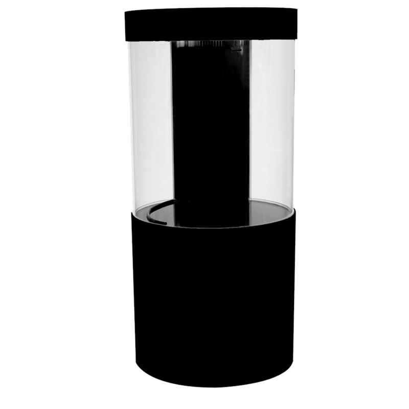 Pro Clear Cylinder Aquarium Kit - Sump Filtration - 125 gal - Black