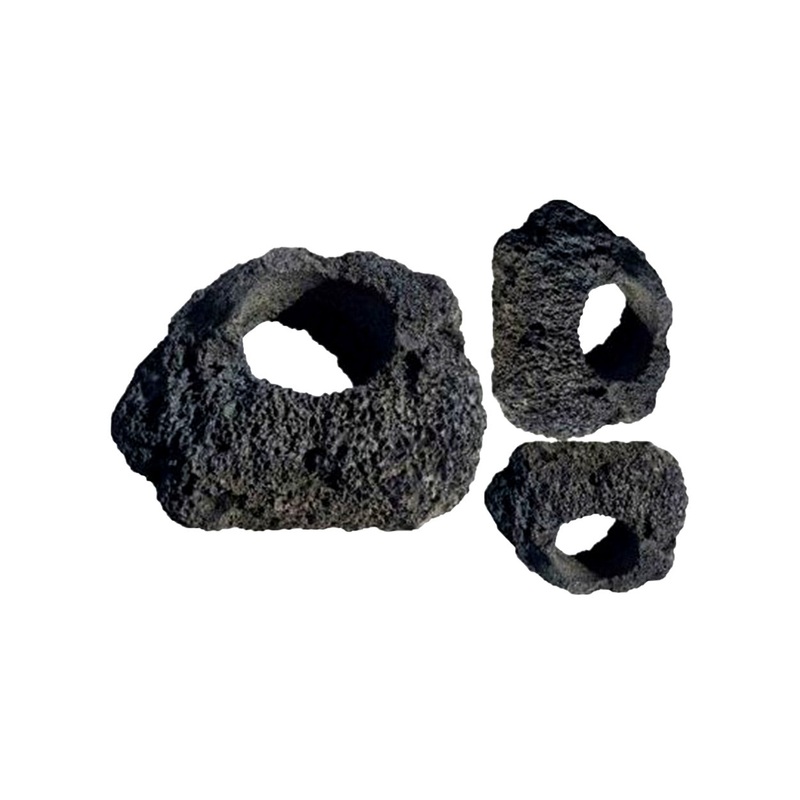 Feller Stone Black Lava Rock Cave - Medium
