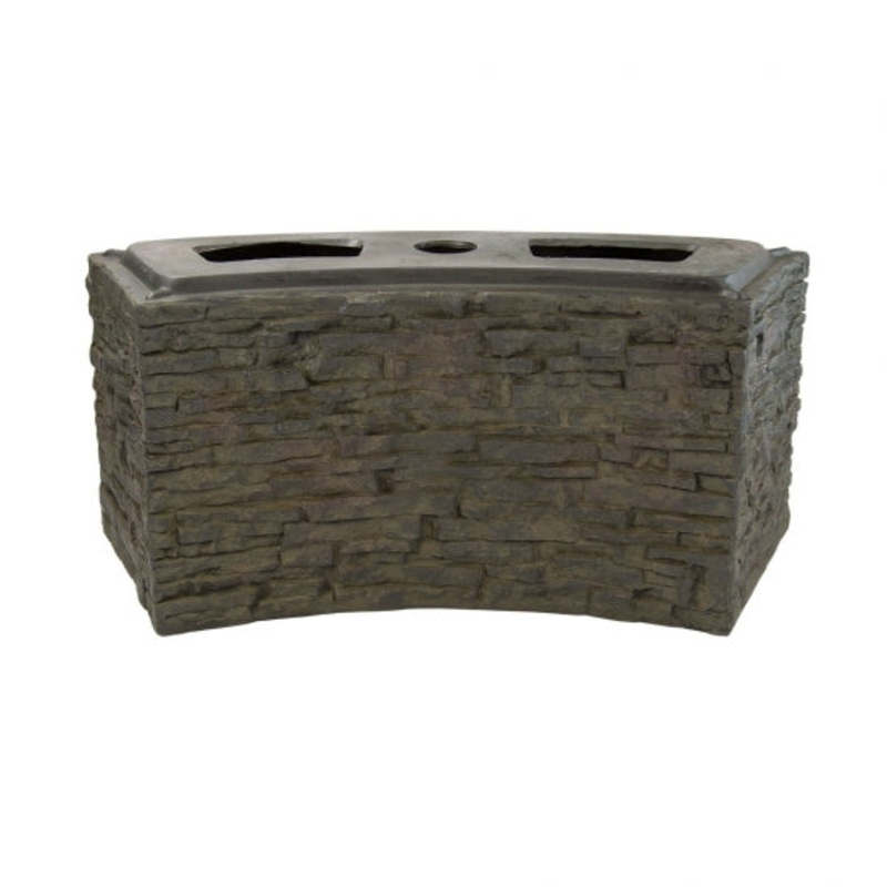 Aquascape Small Curved Stacked Slate Wall Base 13" H