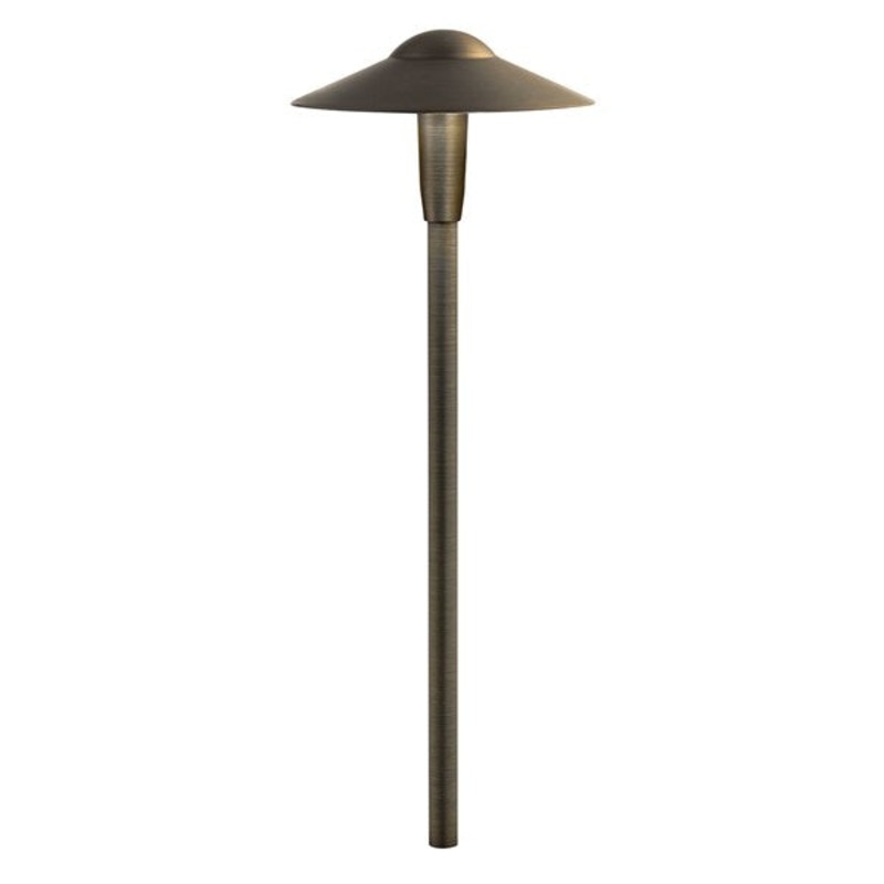 Kichler 12V LED 3000K 8" Dome Path Light, Centennial Brass (15810CBR)