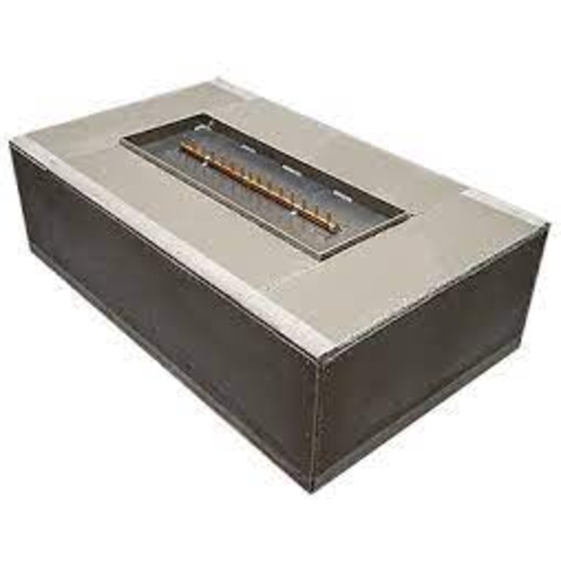 WARMING TRENDS READY TO FINISH FIRE PIT KIT WITH CROSSFIRE BURNER - RECTANGULAR 65,000 BTU