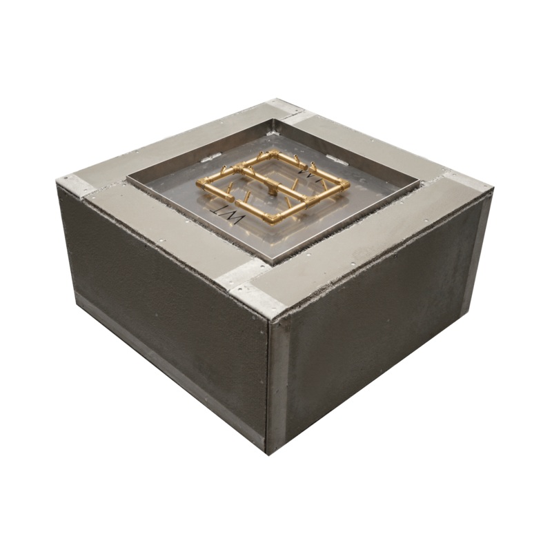 Warming Trends Ready to Finish Fire Pit Kit with Crossfire Burner - SQUARE 65,000 BTU