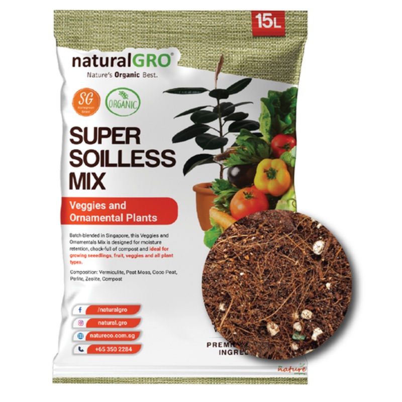 NATURALGRO Super Soilless Mix - Veggies and Ornamental Plants (5L)