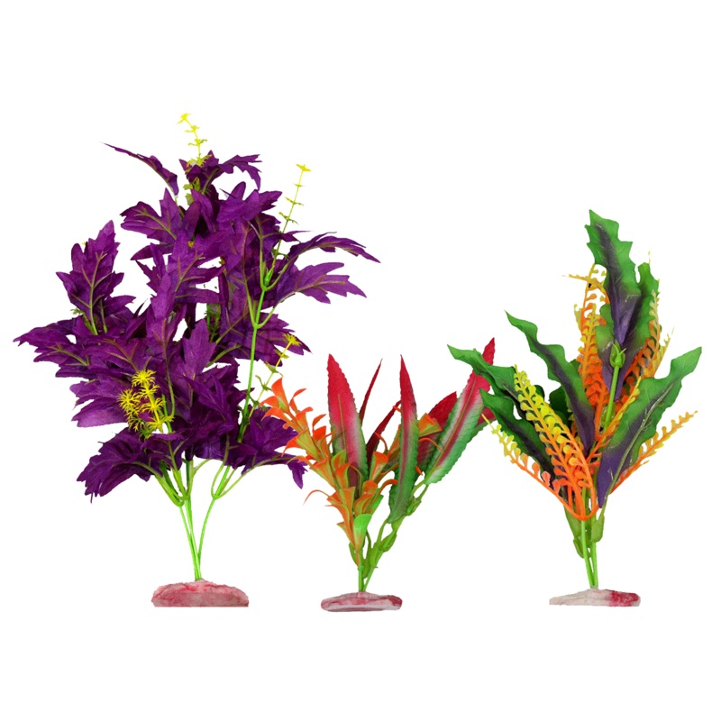 Aquamate - Large Silk Plants Bright (3pk)