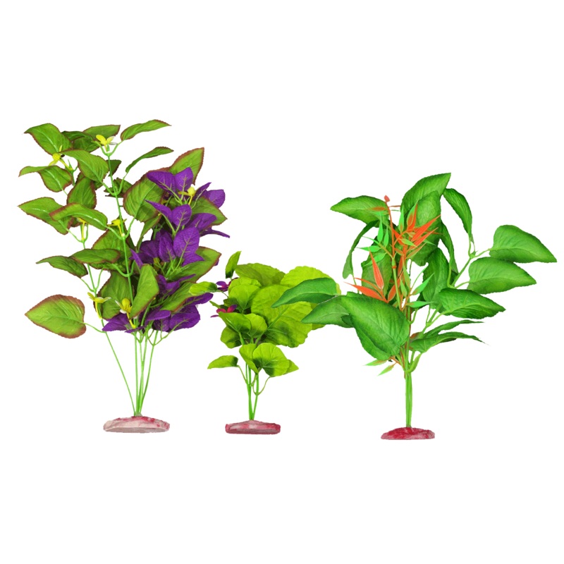 Aquamate - Large Silk Plants Natural (3pk)