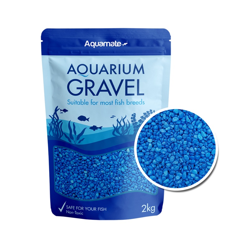 Aquamate - Coloured Gravel 2kg (Light Blue)