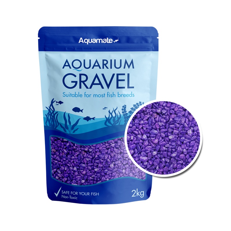 Aquamate - Coloured Gravel 2kg (Purple)