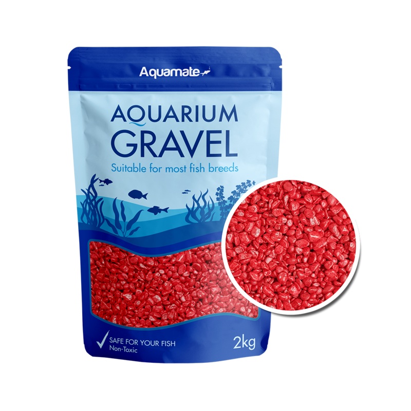 Aquamate - Coloured Gravel 2kg (Red)