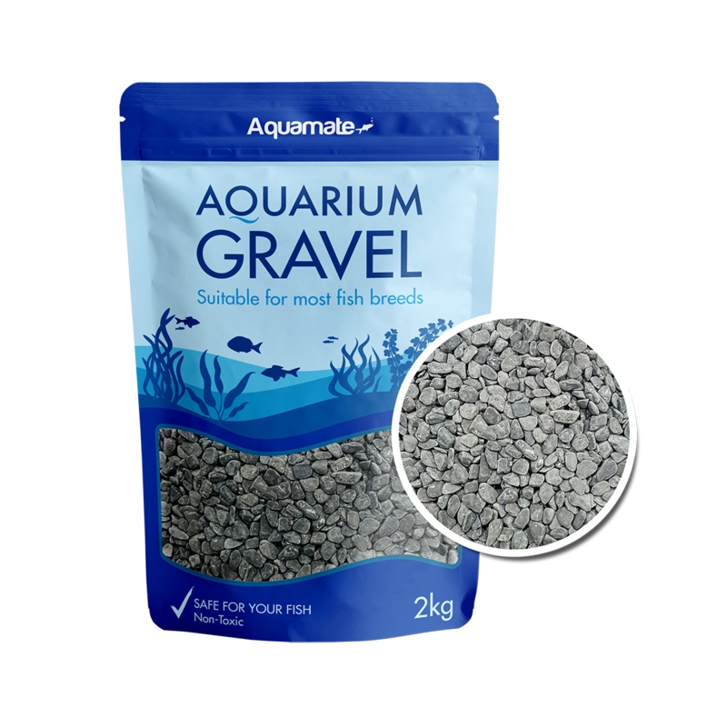 Aquamate - Natural Gravel 2kg (Dark Black)