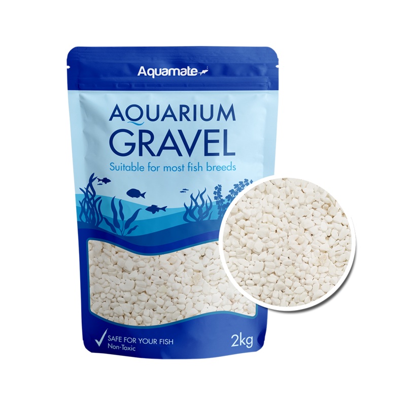 Aquamate - Natural Gravel 2kg (Snow White)