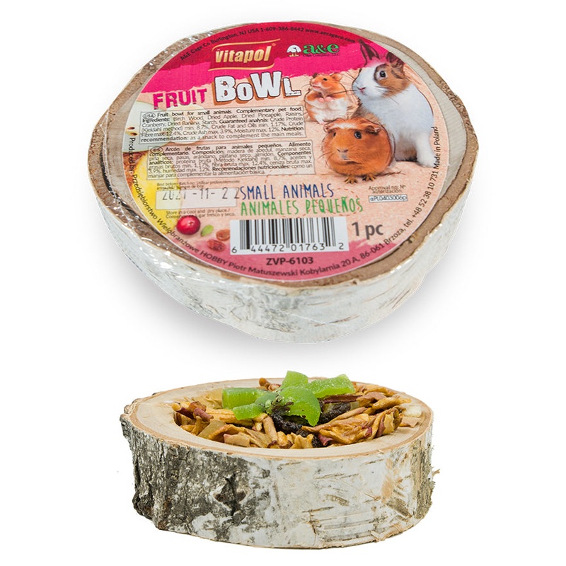 Vitapol Small Animal Wood Fruit Treat Bowl