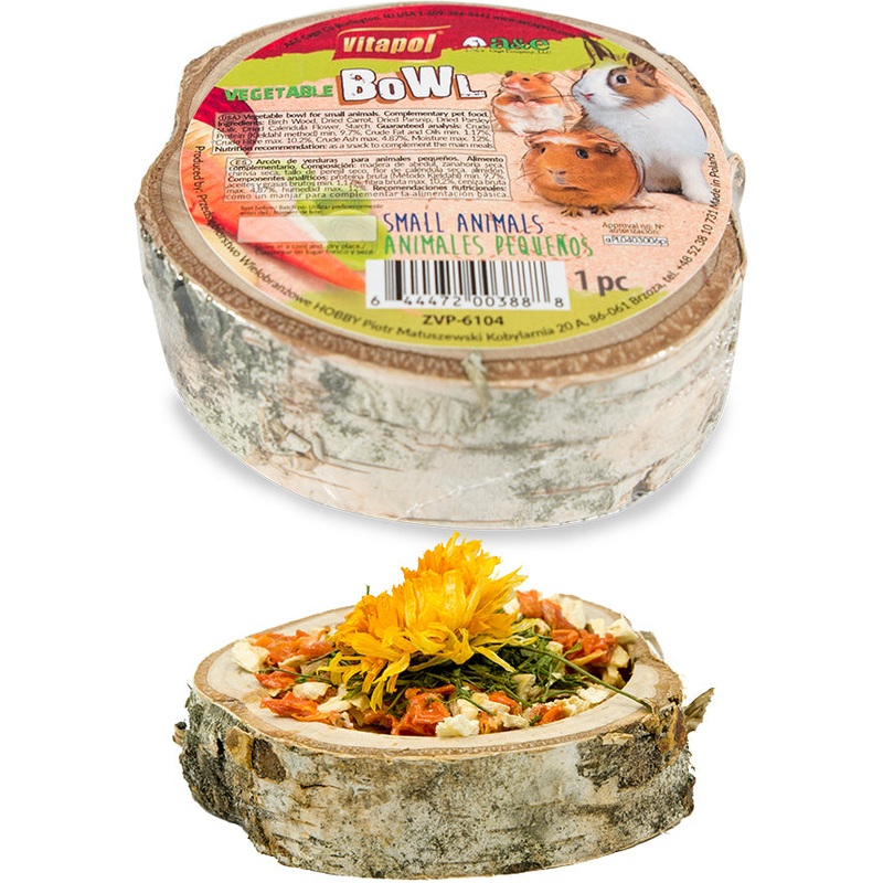 Vitapol Small Animal Wood Treat Bowl