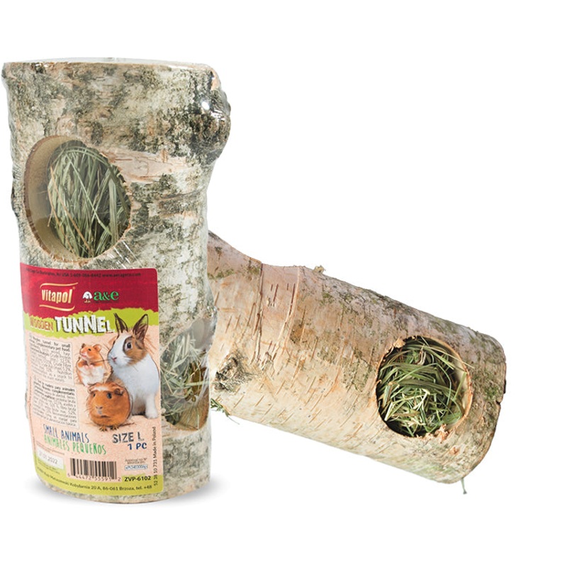 Vitapol Wood Tunnel with Hay Large