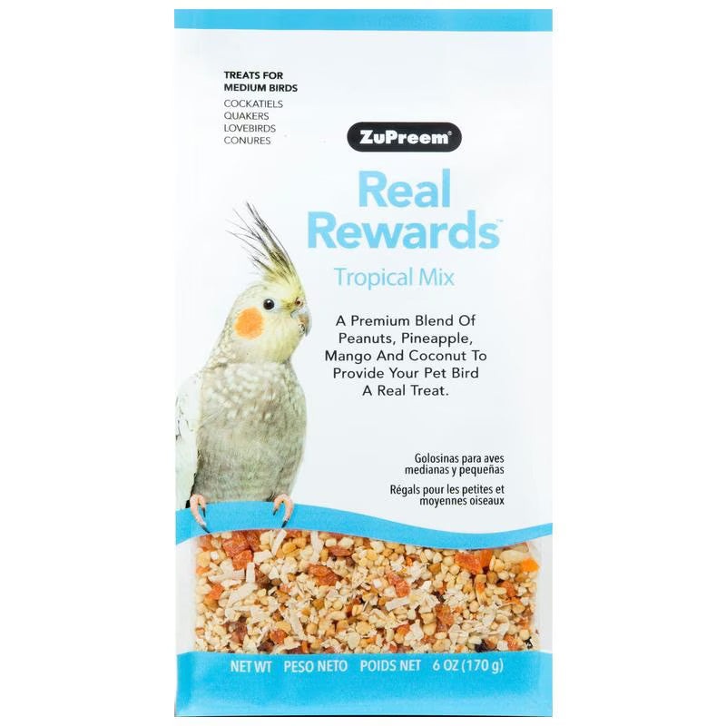 ZuPreem Real Rewards Tropical Mix Medium 6 oz.