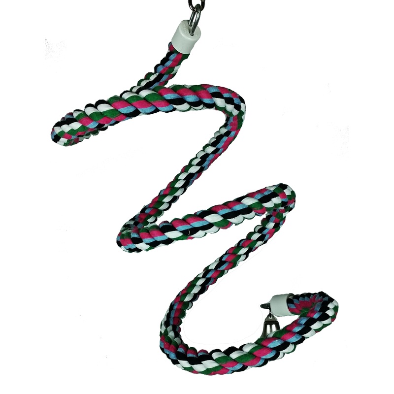 A&E Cage Happy Beaks Cotton Rope Boing with Bell 66 inches long