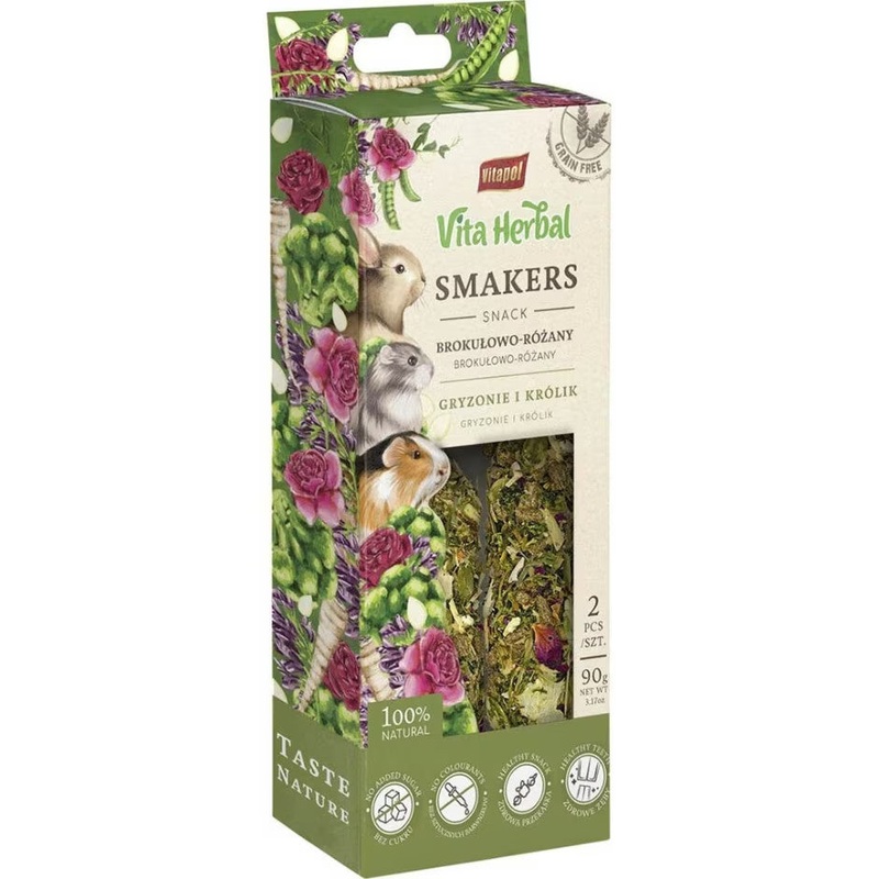 A&E Smakers Vita Herbal Broccoli Rose Small Animal Treat 2 pack