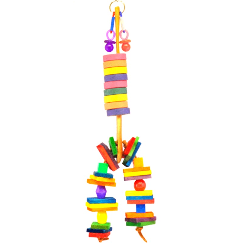 A&E Happy Beaks Wooden Spoon with Bagels, Block and Beads