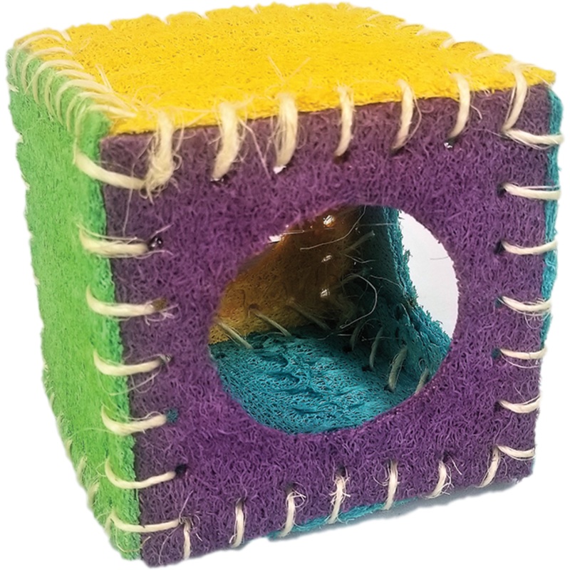 A&E Nibbles Loofah Cube 4"x4"x4"
