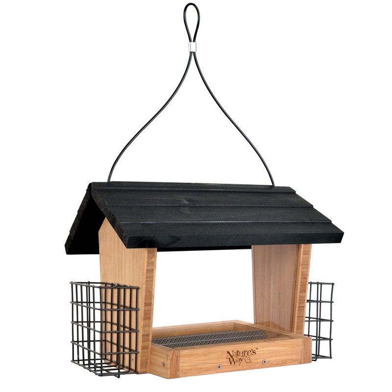 Nature's Way Hopper Feeder with 2 Suet cages 6 Quart
