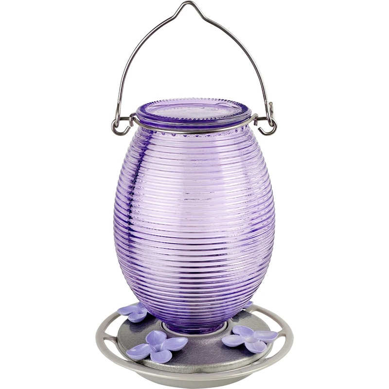 Nature's Way Lilac Dreams Antique Glass Gravity Hummingbird Feeder 29 oz.