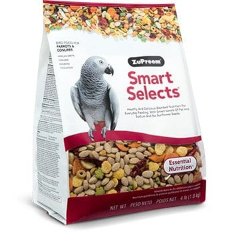 ZuPreem Smart Selects Parrot & Conure Bird Food 4 lb.