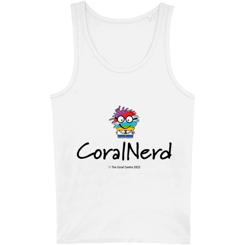 CoralNerd Mens White Tank Top