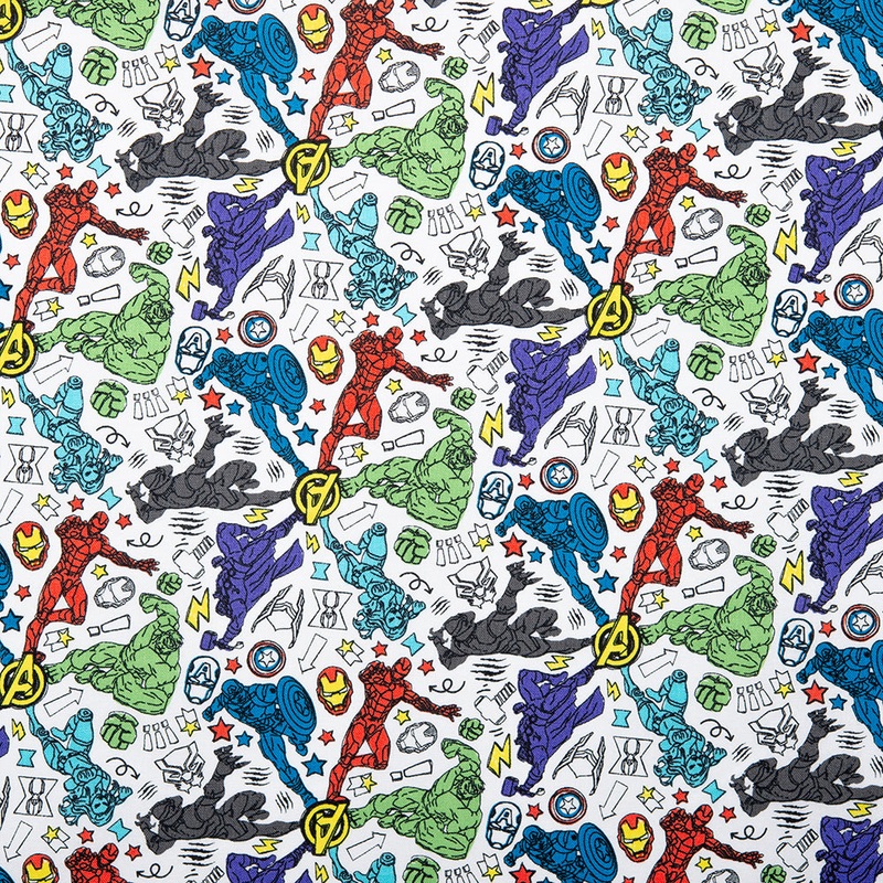 Camelot - PRIVILGE - Licensed Cotton Print - Avengers - Characters- White