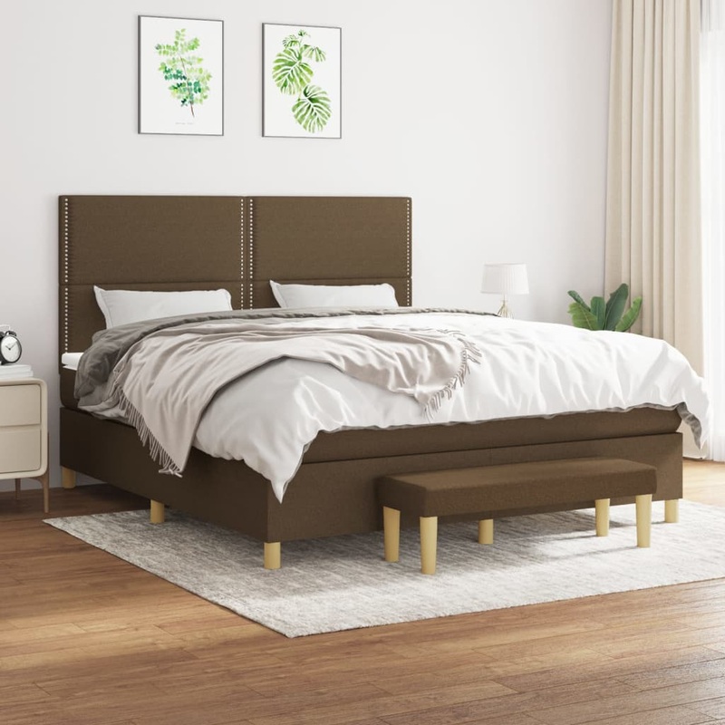 Sommier  lattes de lit avec matelas Marron fonc 160x200 cm